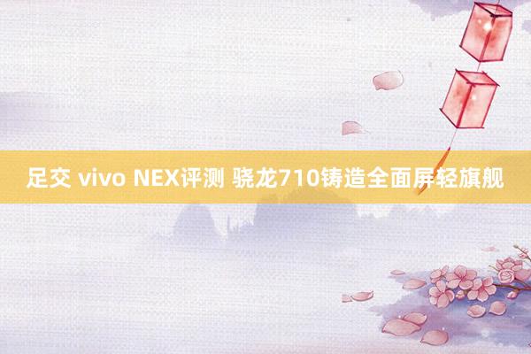 足交 vivo NEX评测 骁龙710铸造全面屏轻旗舰