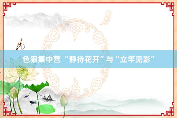 色狼集中营 “静待花开”与“立竿见影”