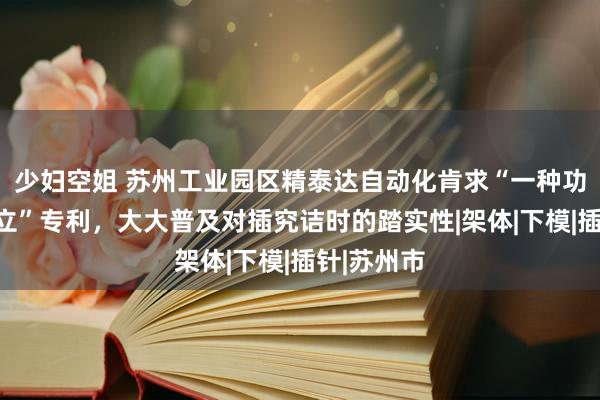 少妇空姐 苏州工业园区精泰达自动化肯求“一种功放测试建立”专利，大大普及对插究诘时的踏实性|架体|下模|插针|苏州市